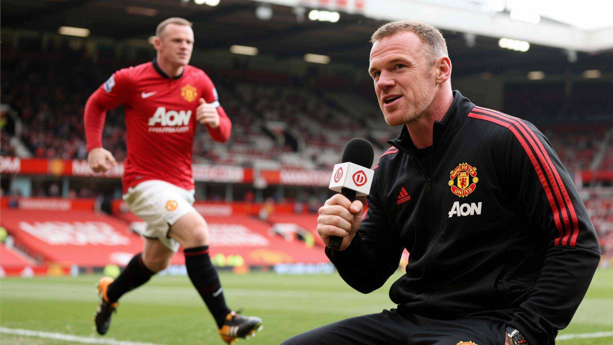 曼联传奇阵容：前锋鲁尼、边锋吉格斯、中卫里奥